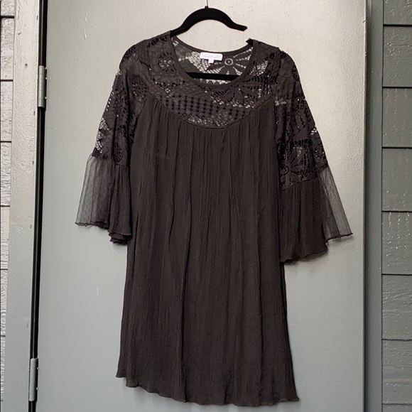 SALE $7 Karen Hart Lace Neckline Black Dress S - Picture 5 of 14